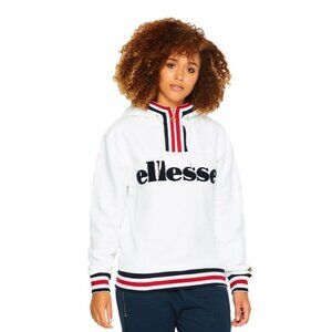 ELLESSE Women's Retro Stripe Zip Hoodie‎ - Size Large